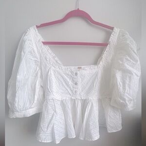 Free people balloon sleeve, smock, top size small